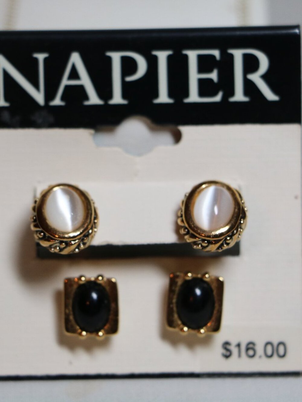 Napier Two Pair Gold Pierced Earring Set
